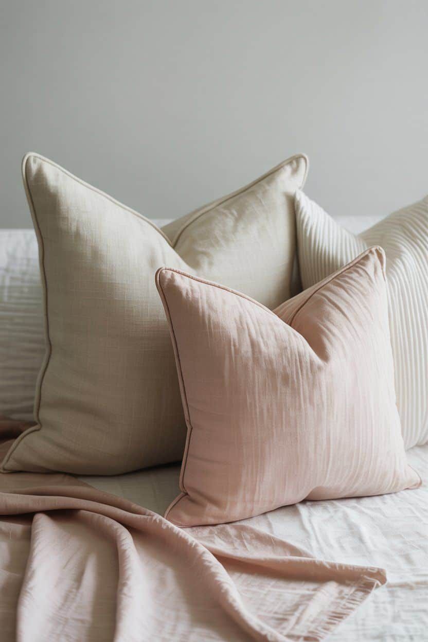 Soft home textiles styled in an everyday interior