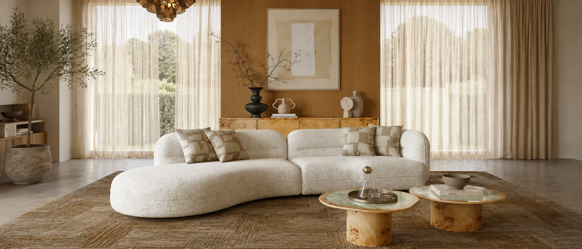 Close view of layered home textiles