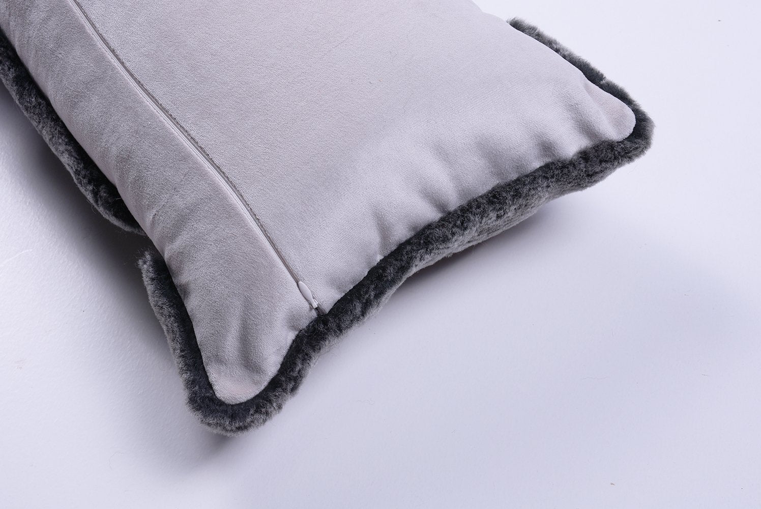 Shearling & Leather Lumbar Pillow - Image 6