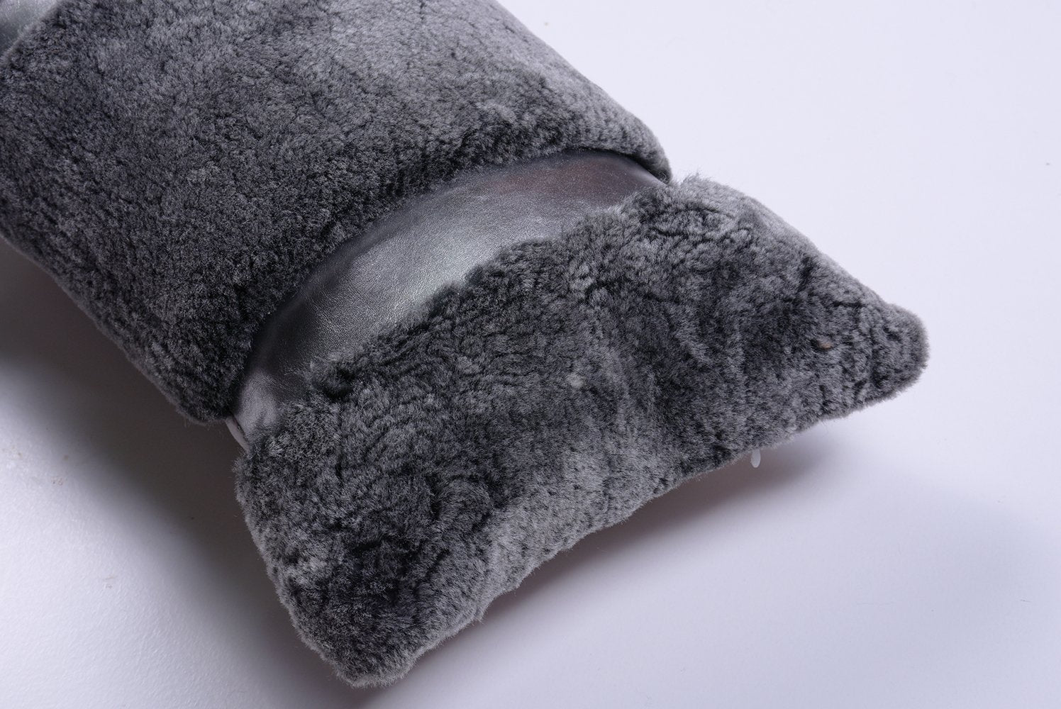 Shearling & Leather Lumbar Pillow - Image 5