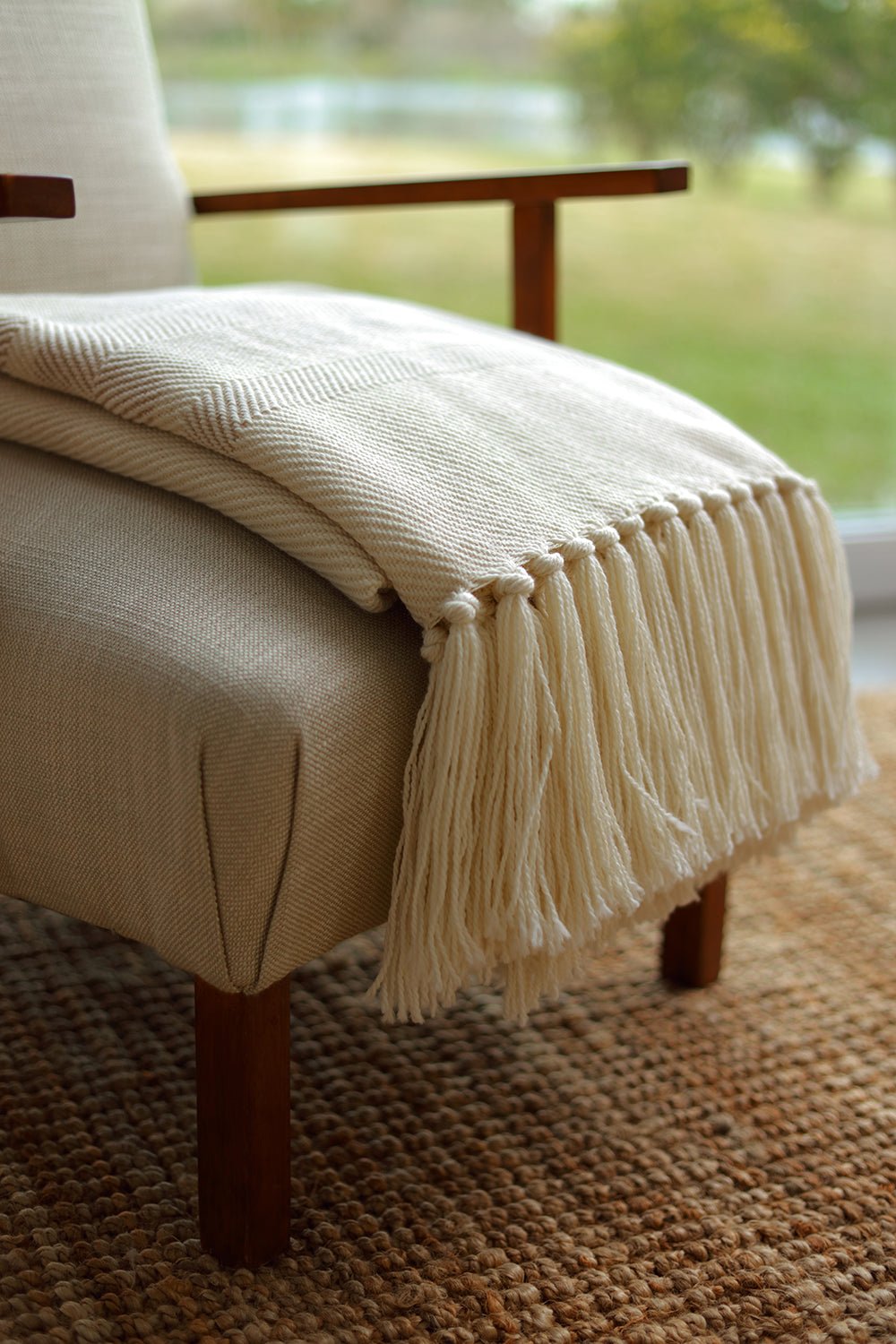 Camel Merino Wool Woven Throw