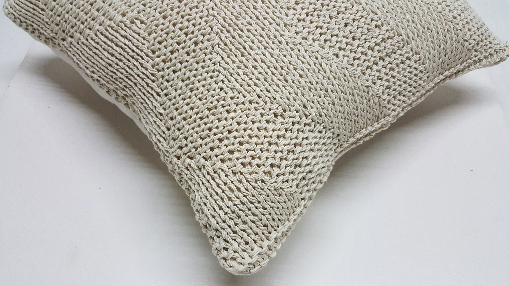Natural Cotton Chevron Accent Pillow