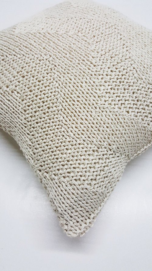 Natural Cotton Chevron Accent Pillow - Image 2