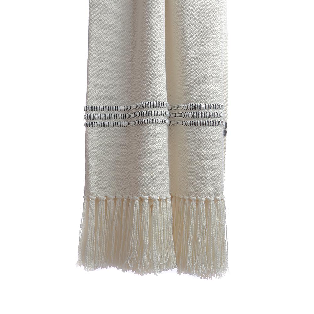 Black & White Mixed Stripe Throw Blanket - Image 2