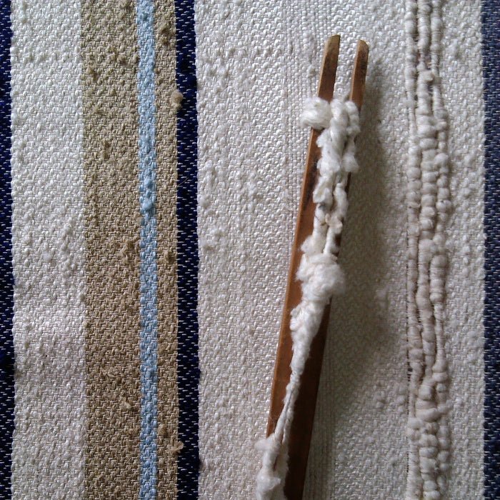 Beige & Ivory Striped Silk Throw Pillow - Image 2