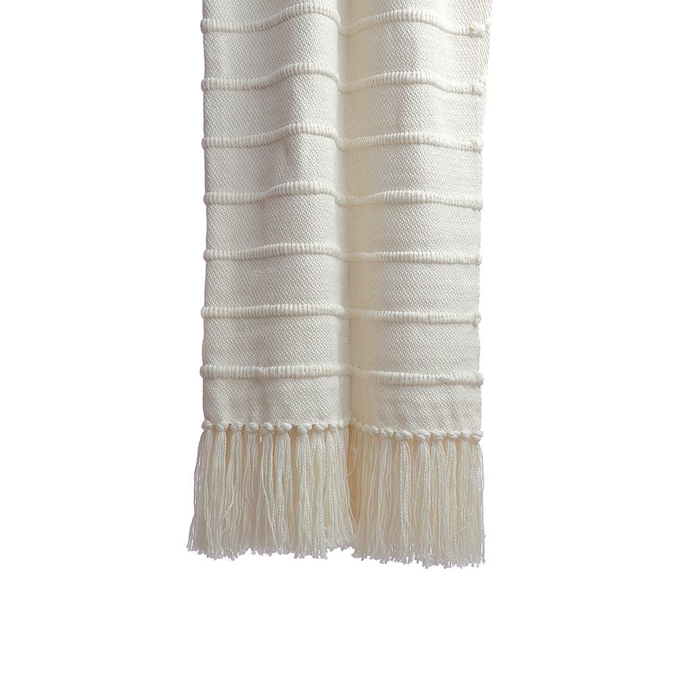 Natural Multicolor Striped Throw Blanket - Image 3