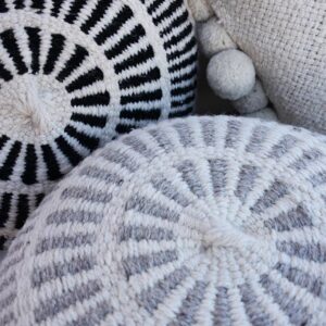 Round Wool Accent Pillow - 18 in Diameter