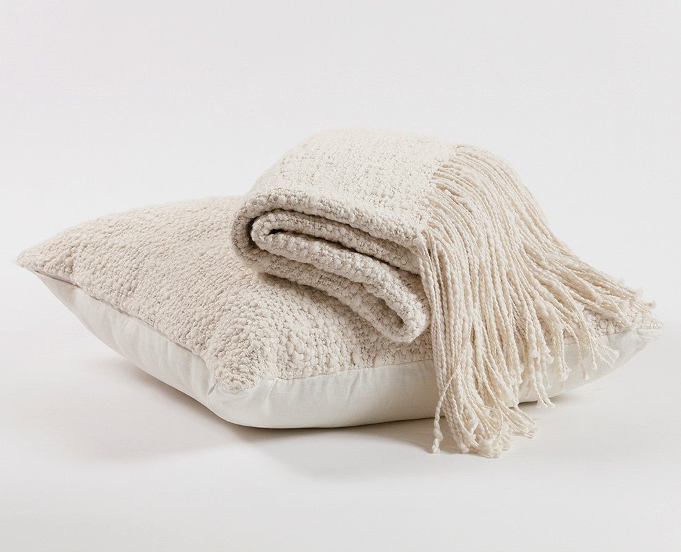 Rustic Organic Cotton Cable Knit Pillow