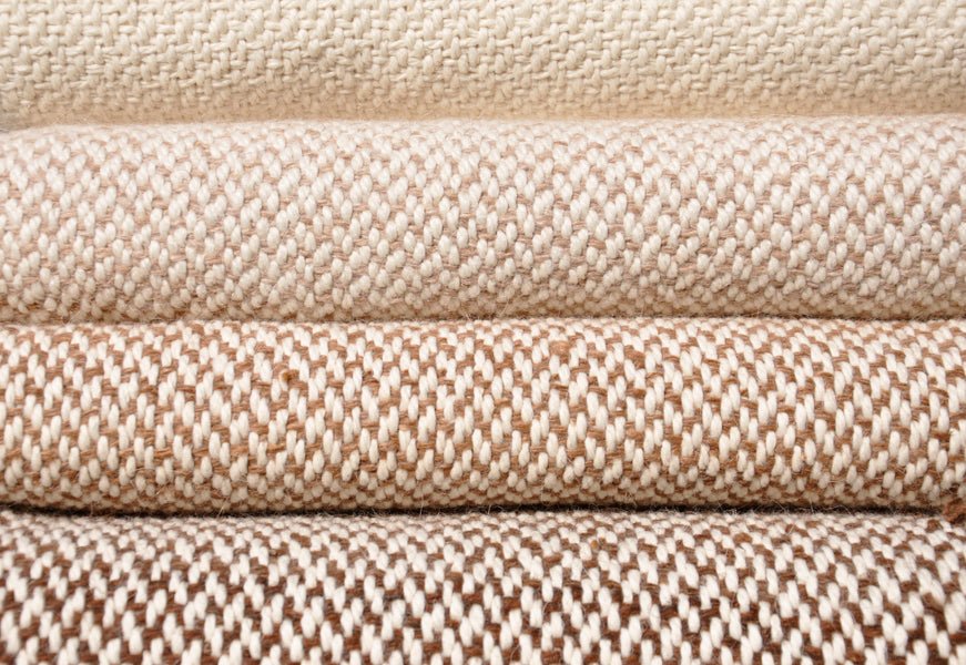 Camel Stripe Wool Blend Blanket