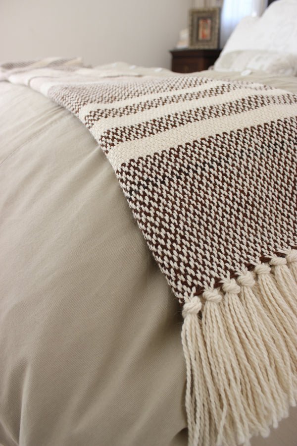 Camel Stripe Wool Blend Blanket - Image 12