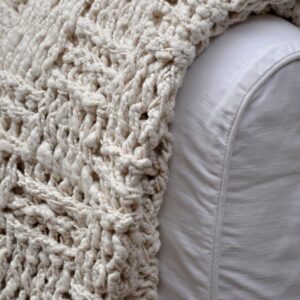 Checkered Chunky Knit Throw Blanket