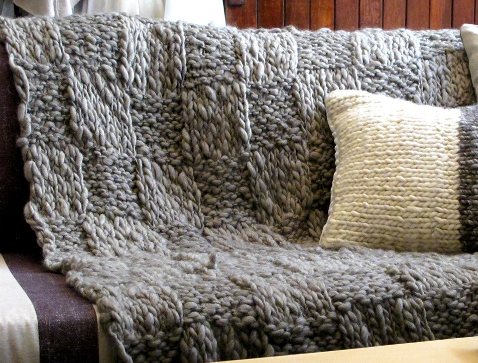 Thick Cable Knit Throw Blanket - Image 2