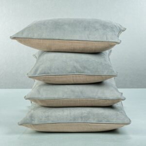 Côte d’Azur Blue Suede Linen Blend Accent Pillow