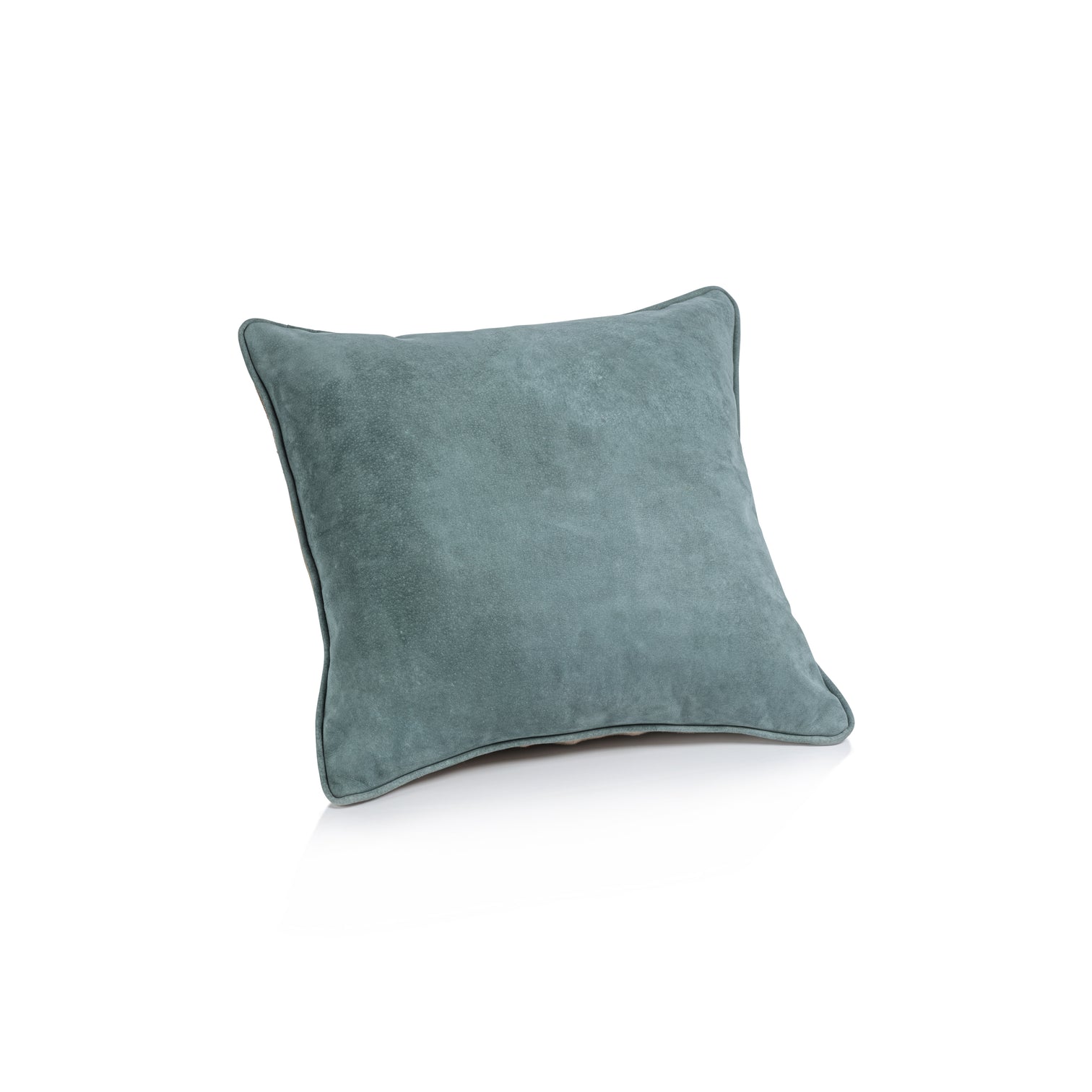 Côte d’Azur Blue Suede Linen Blend Accent Pillow - Image 2