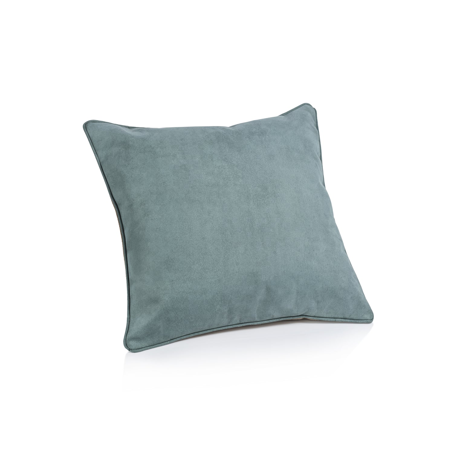 Côte d’Azur Blue Suede Linen Blend Accent Pillow - Image 3