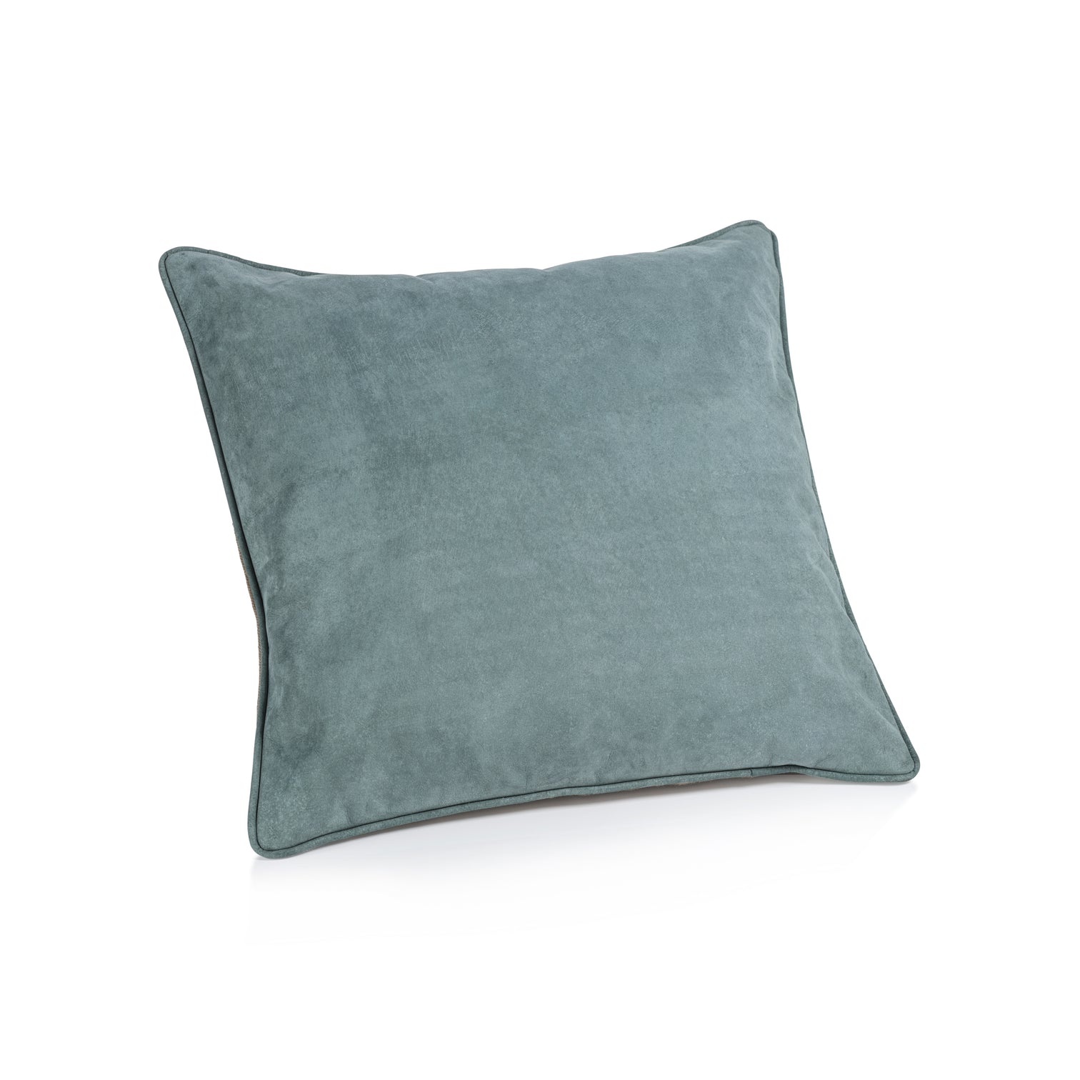 Côte d’Azur Blue Suede Linen Blend Accent Pillow - Image 4